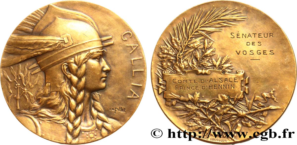 III REPUBLIC Médaille GALLIA, récompense XF