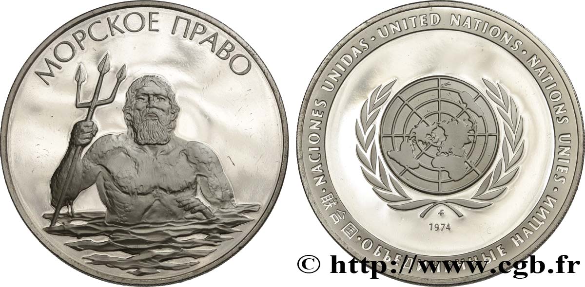 STATI UNITI D AMERICA Médaille, édition russe, Loi internationale de la Mer FDC