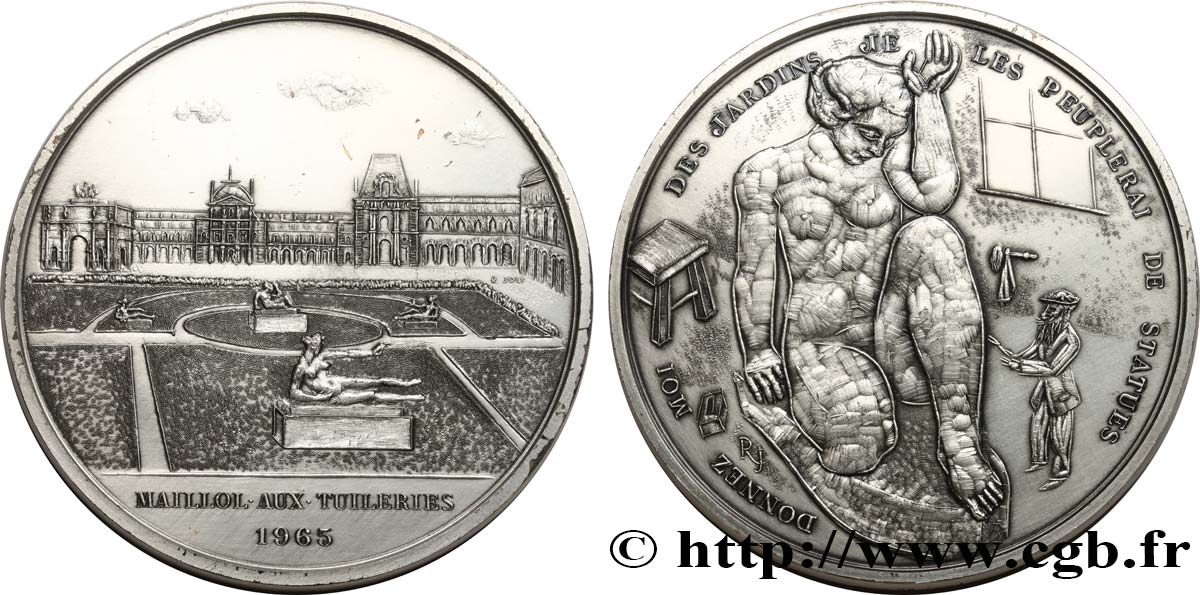 BUILDINGS AND HISTORY Médaille, Maillol aux Tuileries q.SPL