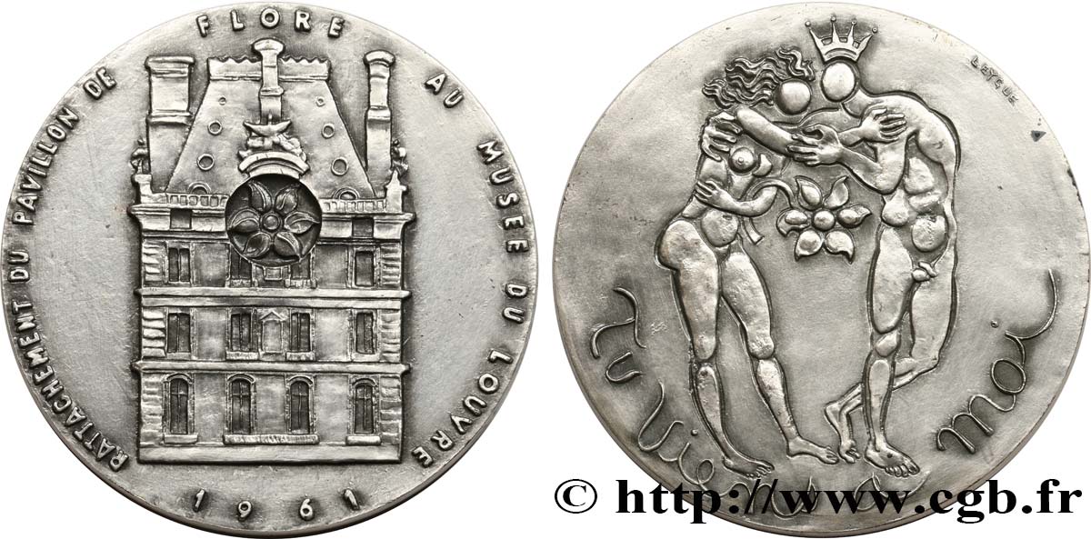BUILDINGS AND HISTORY Médaille, rattachement du Pavillon de Flore au Musée du Louvre AU