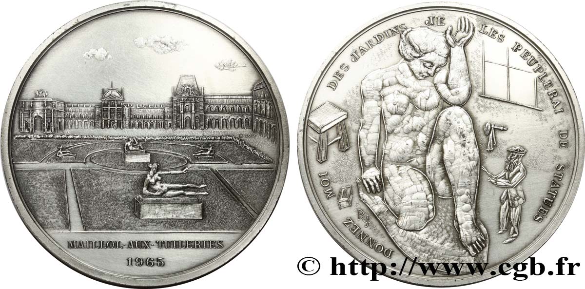 BUILDINGS AND HISTORY Médaille, Maillol aux Tuileries q.SPL