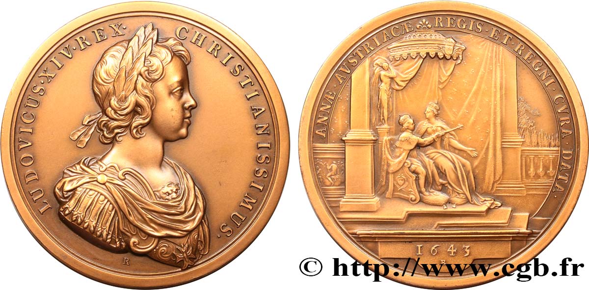 LOUIS XIV  THE SUN KING  Émission de souvenir de la régence d’Anne d’Autriche, refrappe AU