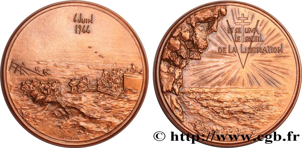 FUNFTE FRANZOSISCHE REPUBLIK Médaille, Commémoration du débarquement allié en Normandie VZ