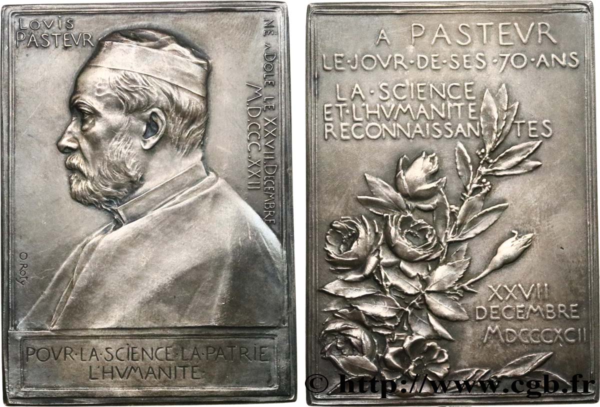 PERSONNAGES CÉLÈBRES Plaque, Louis Pasteur TTB+