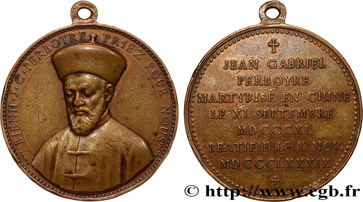 MÉDAILLES RELIGIEUSES Médaille, Bienheureux Jean Gabriel Perboyre BC+
