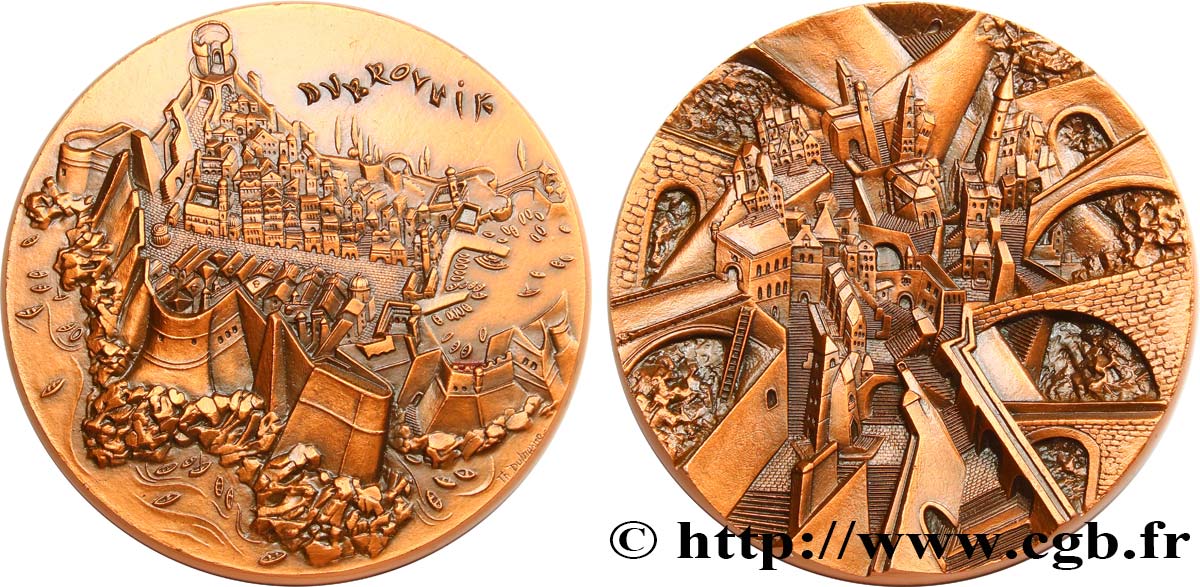 CROATIE Médaille, Dubrovnik, par Thérèse Dufresne SUP