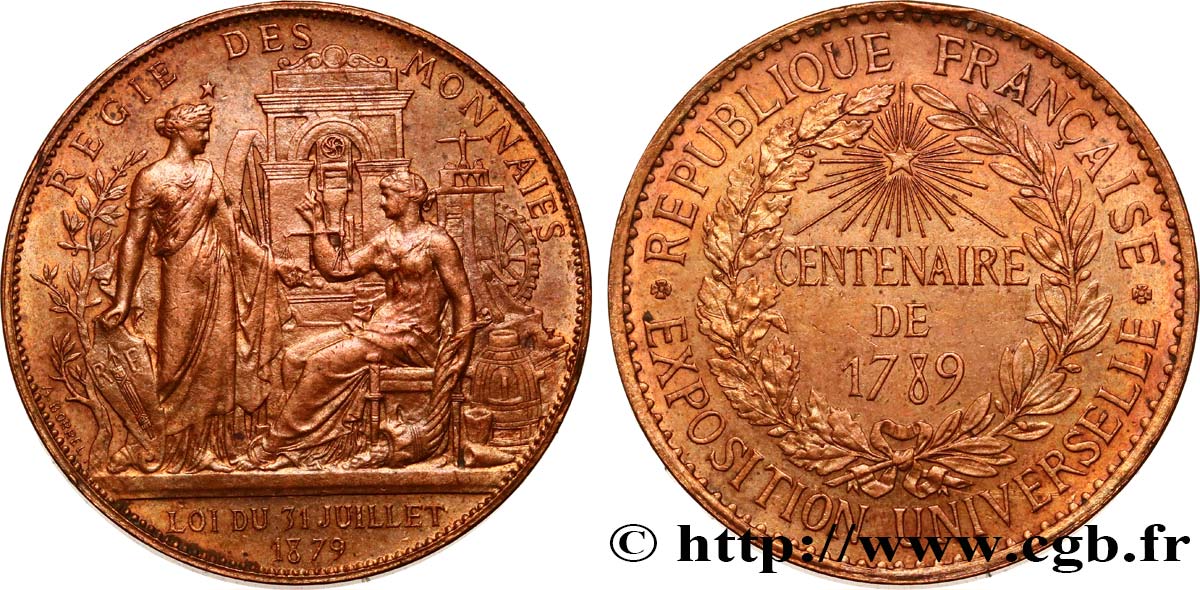 TERCERA REPUBLICA FRANCESA Médaille de la Régie des Monnaies MBC