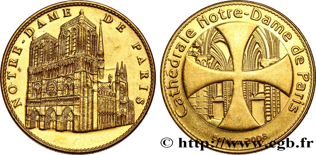 BUILDINGS AND HISTORY Médaille touristique, Notre Dame de Paris XF