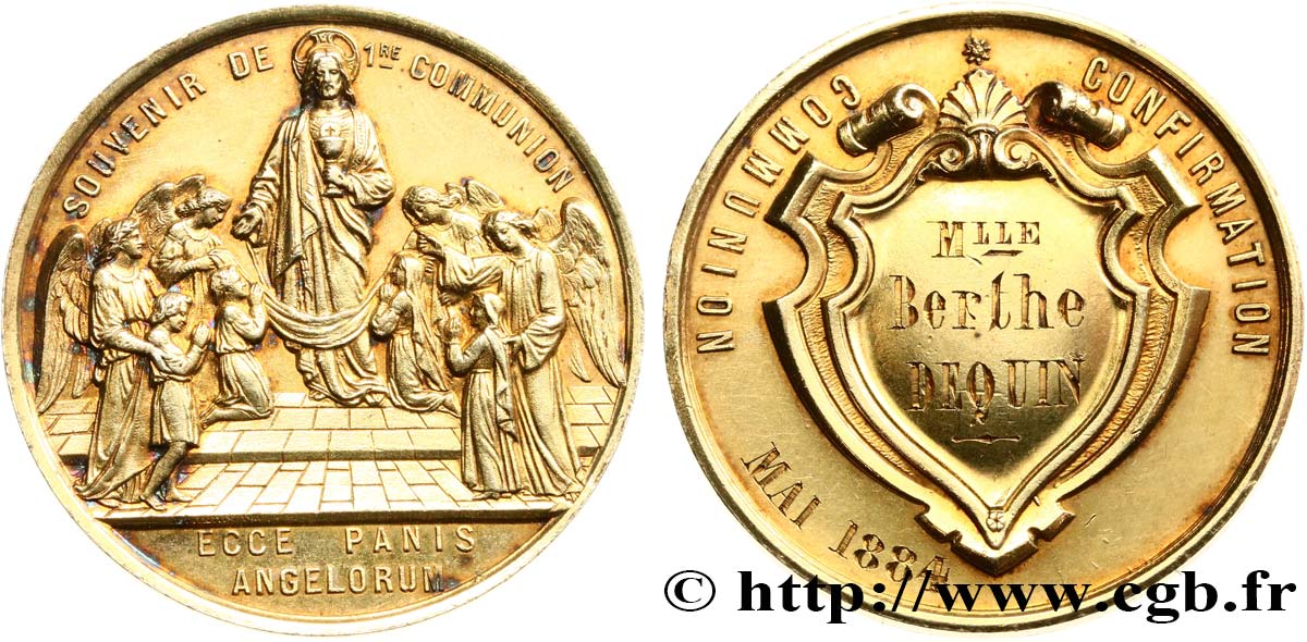 DRITTE FRANZOSISCHE REPUBLIK Médaille de Baptême, Communion et Confirmation fVZ