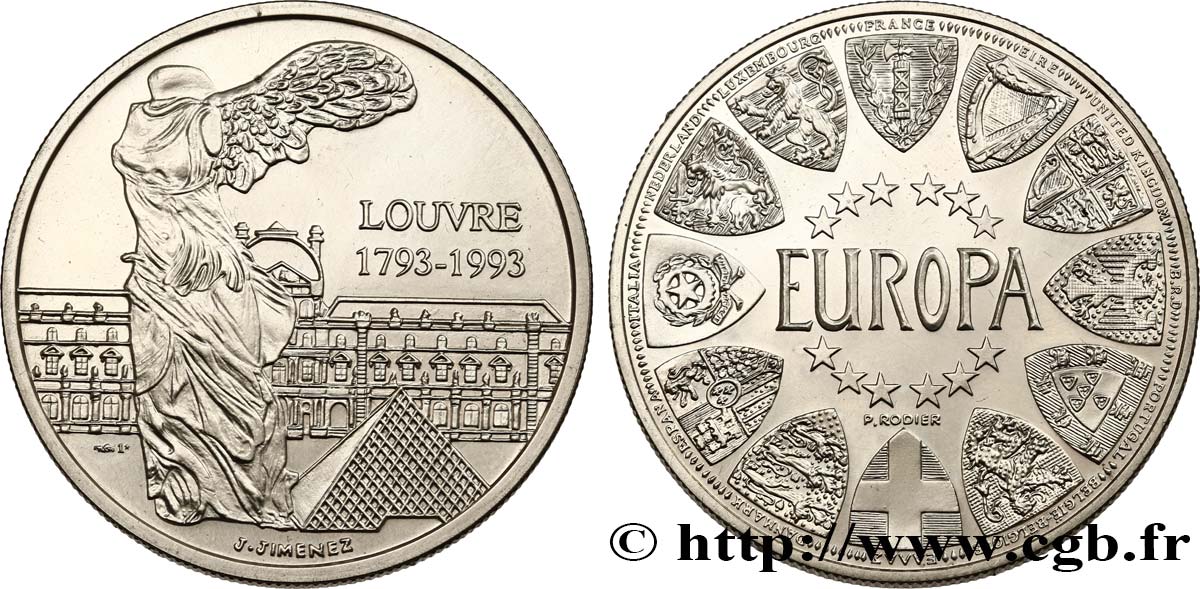 FUNFTE FRANZOSISCHE REPUBLIK Médaille, Louvre-Europa fST