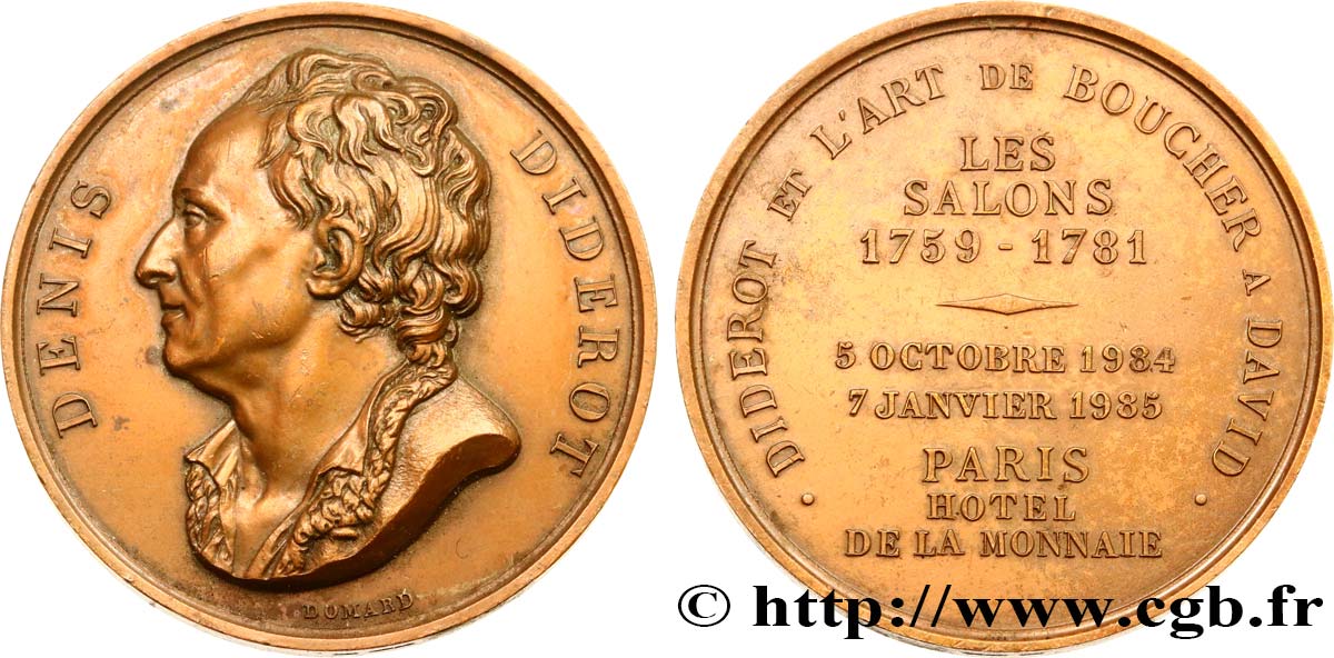 METALLIC SERIES OF FAMOUS MEN Médaille, Denis Diderot, refrappe AU