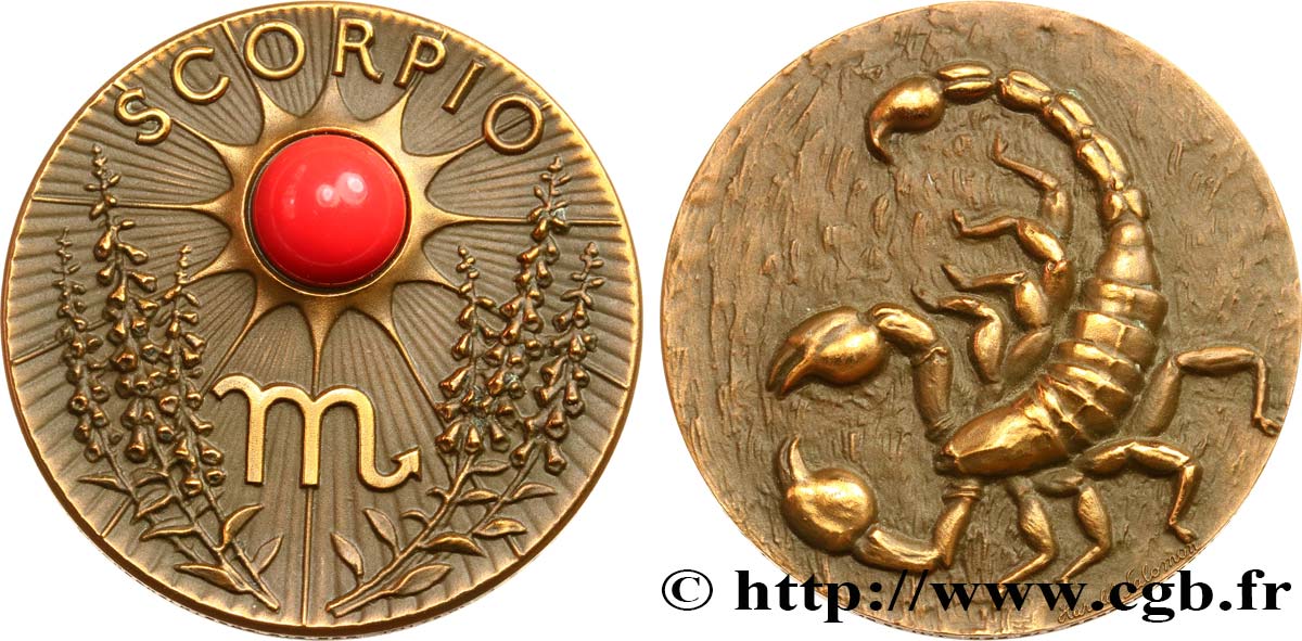ART, PEINTURE ET SCULPTURE Médaille, signe astrologique, Scorpion TTB+