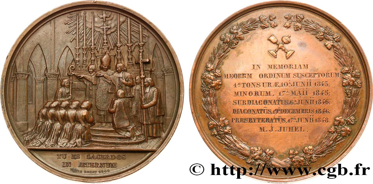 VATICAN AND PAPAL STATES Médaille d’ordination, M. J. Juhel AU/XF