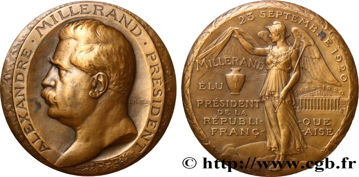 DRITTE FRANZOSISCHE REPUBLIK Médaille, Élection d’Alexandre Millerand fVZ