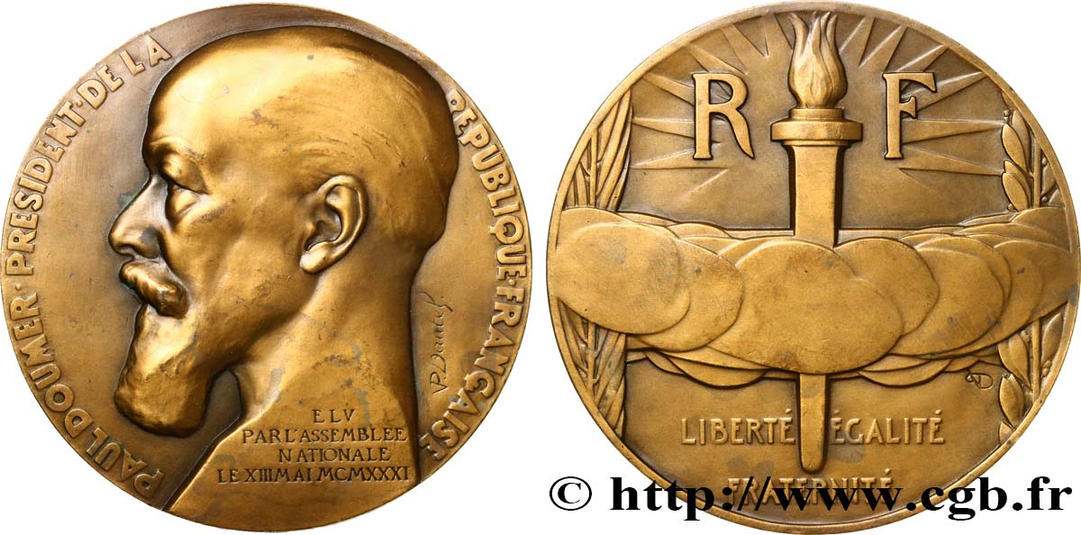 III REPUBLIC Médaille, Paul Doumer XF