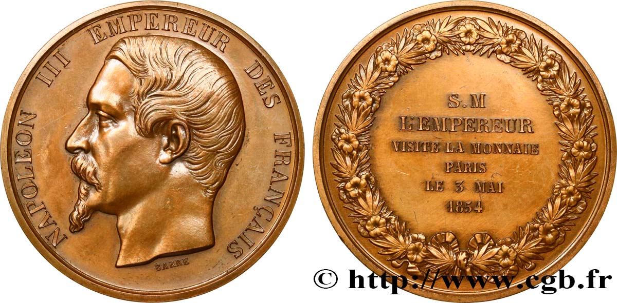SEGUNDO IMPERIO FRANCES Médaille, refrappe, Visite de la Monnaie de Paris MBC+