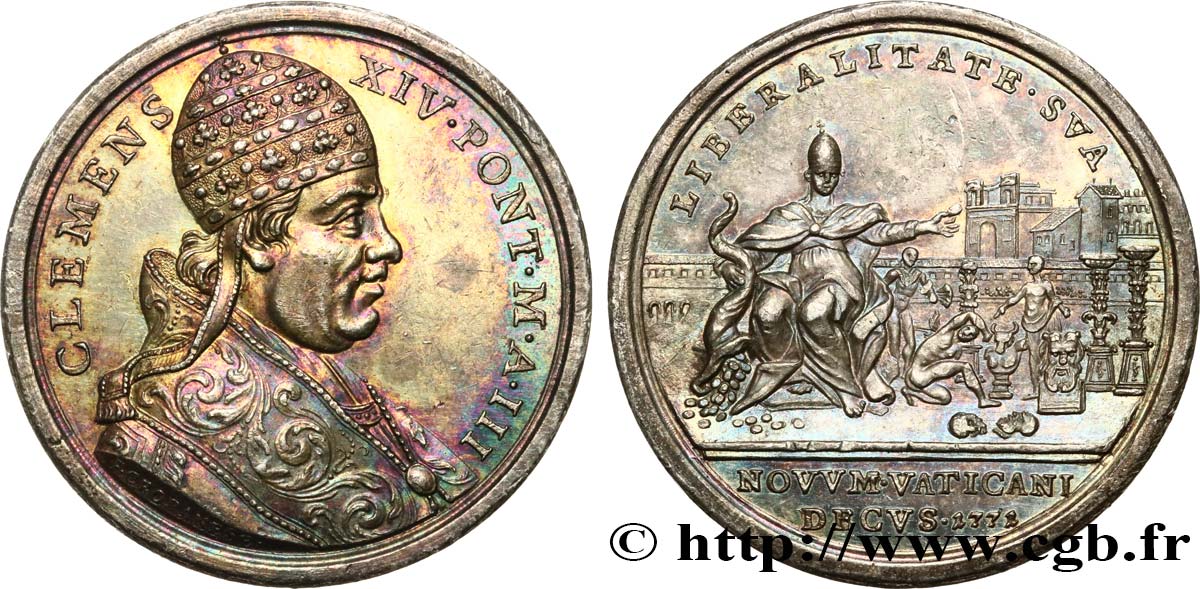 ITALIE - ÉTATS DU PAPE - CLEMENT XIV (Giovanni Ganganelli) Médaille, Novum Vaticani Decus SUP