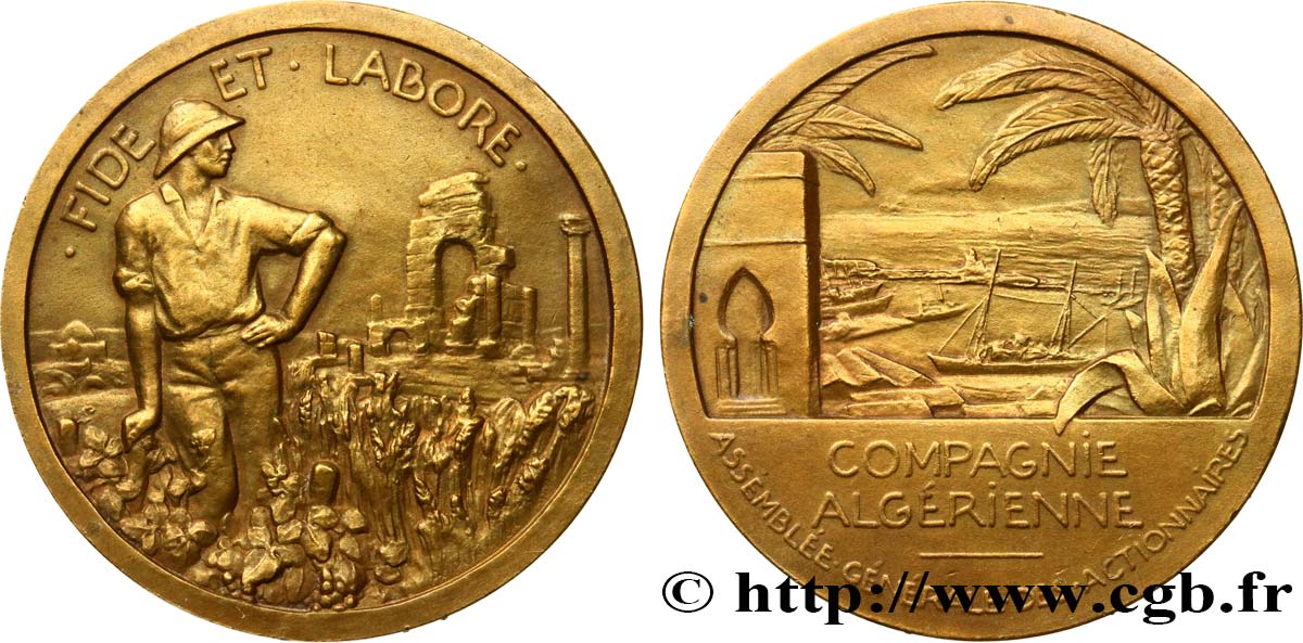 ALGÉRIE - QUATRIÈME RÉPUBLIQUE Médaille, Compagnie algérienne, Assemblée générale des actionnaires TTB+