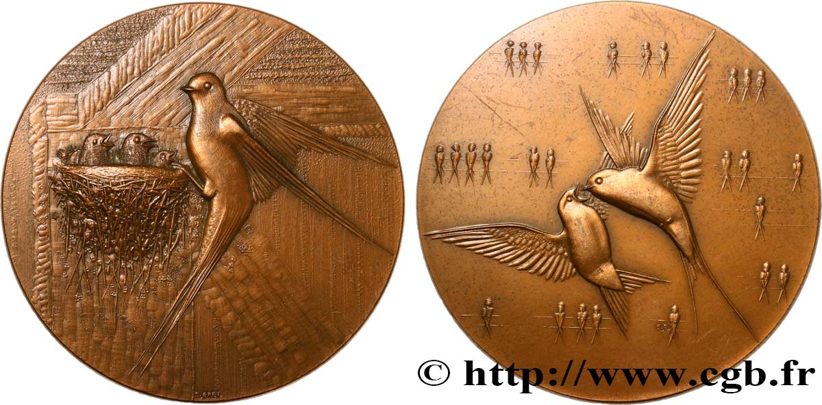 ANIMAUX Médaille animalière - Hirondelles SUP
