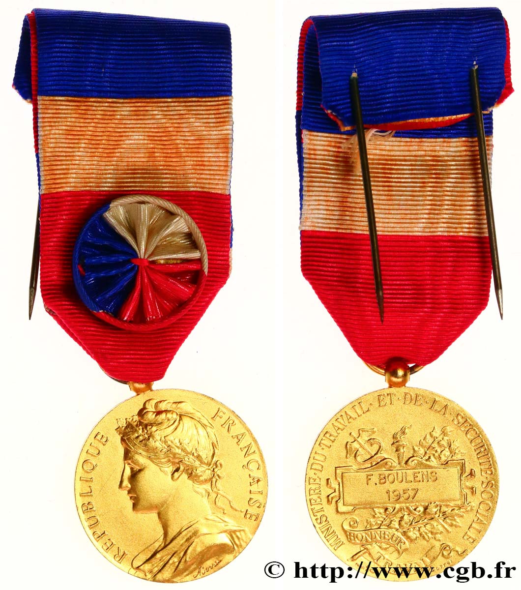 VIERTE FRANZOSISCHE REPUBLIK Médaille d’honneur du Travail, Ministère du Travail et de la Sécurité Sociale, 30 ans VZ