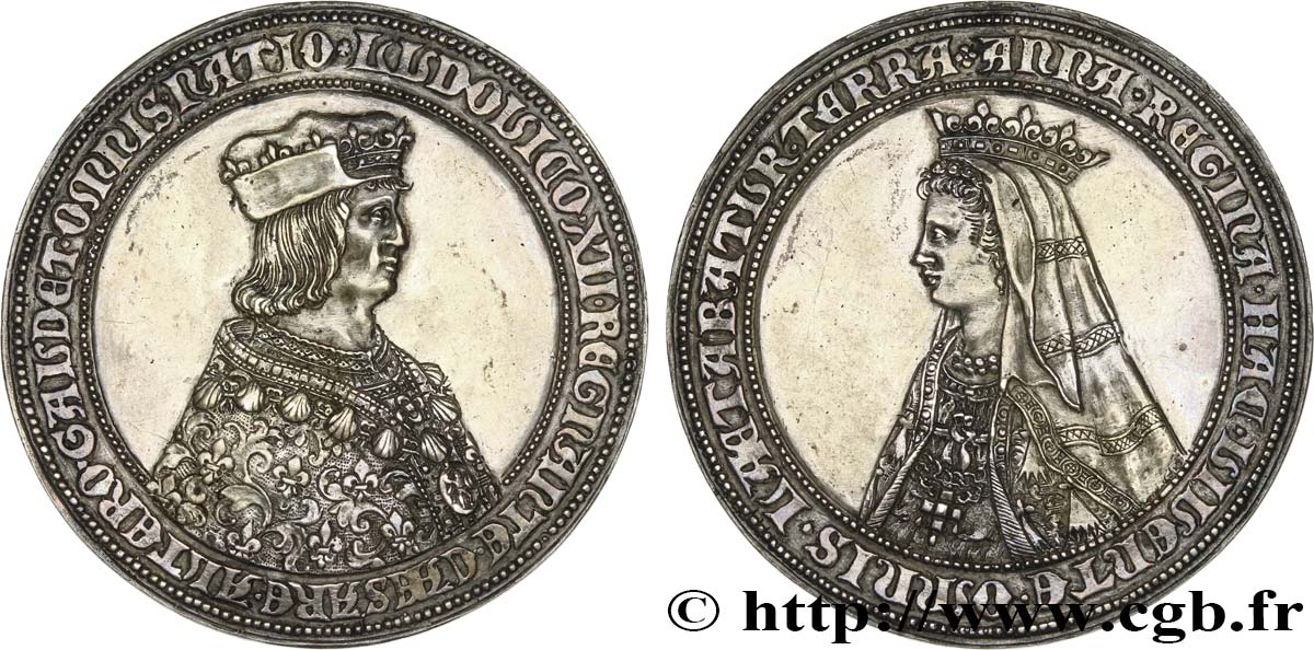 LOUIS XII  Médaille de mariage, Louis XII et Anne de Bretagne VZ