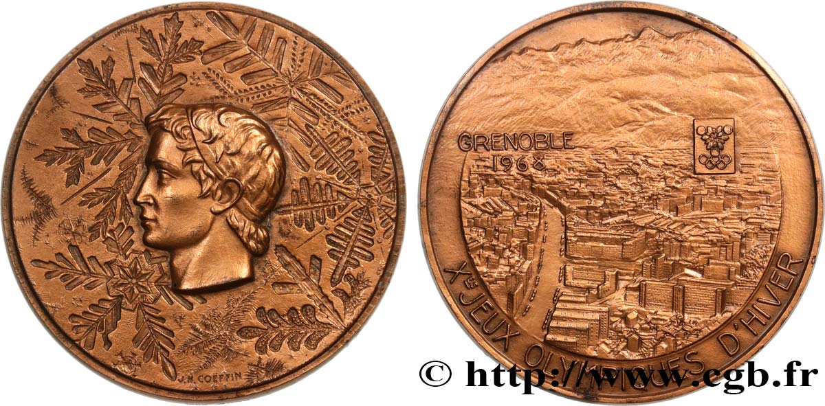 JEUX OLYMPIQUES Médaille, Jeux-Olympiques d’hiver 1968 fVZ