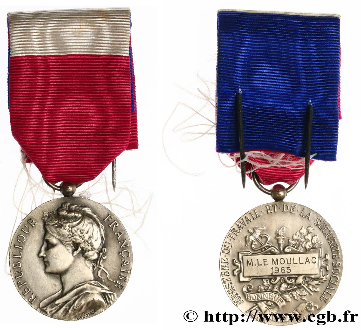 FUNFTE FRANZOSISCHE REPUBLIK Médaille d’honneur du Travail, Ministère du Travail et de la Sécurité Sociale fVZ
