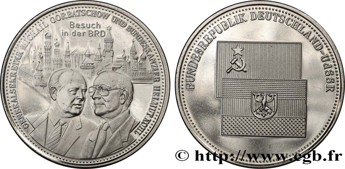 GERMANIA Médaille, Visite du secrétaire général Mikhail Gorbatchev au chancelier Helmut Kohl SPL