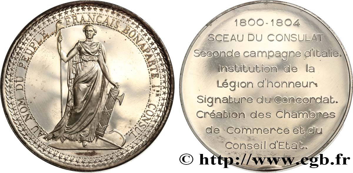 CONSULADO Médaille commémorative, bicentenaire de la Naissance de Napoléon MBC+