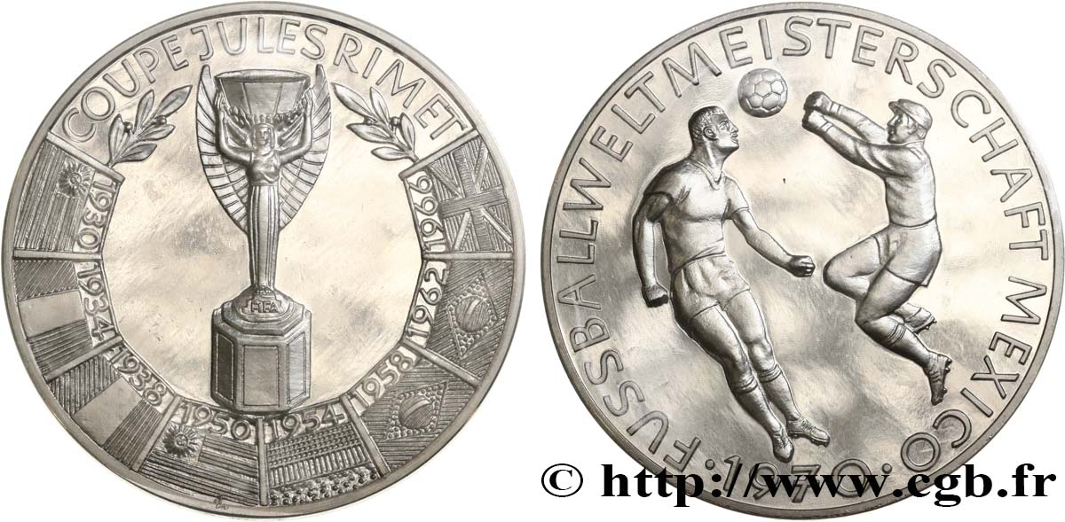MEXICO Médaille, Coupe Jules Rimet, championnat du monde de Football 1970 fST