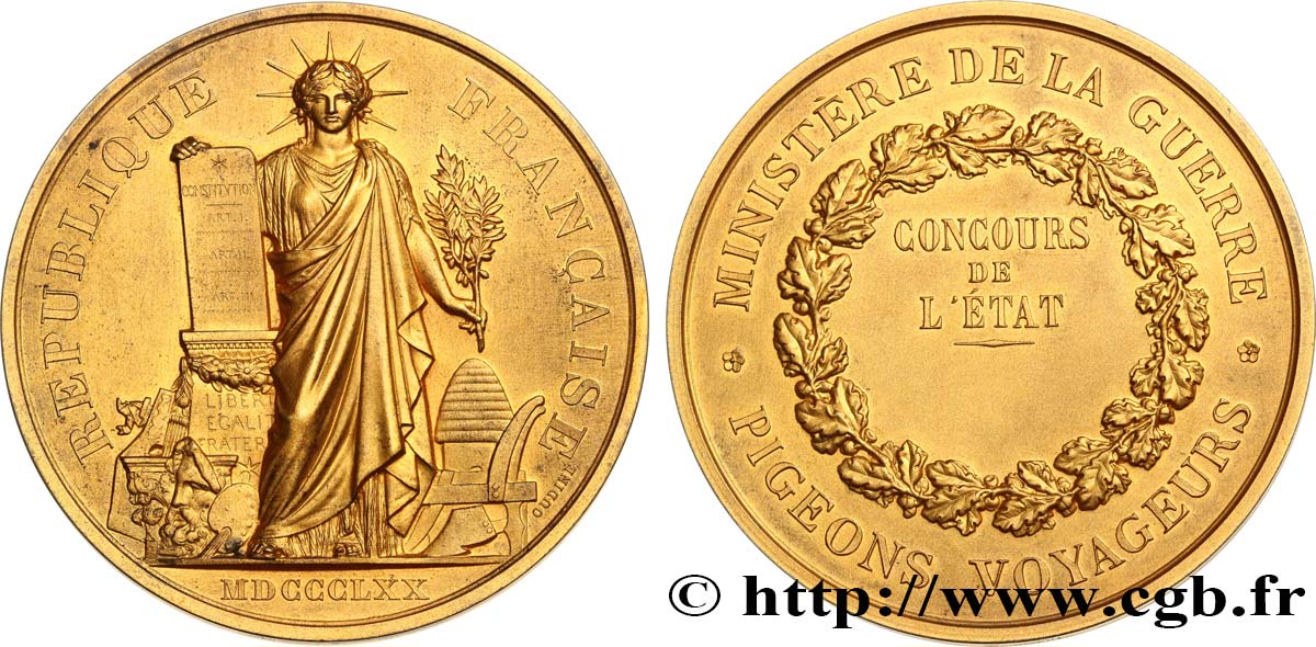 III REPUBLIC Médaille, Concours de l’état AU