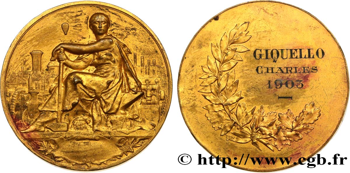 III REPUBLIC Médaille de récompense  AU