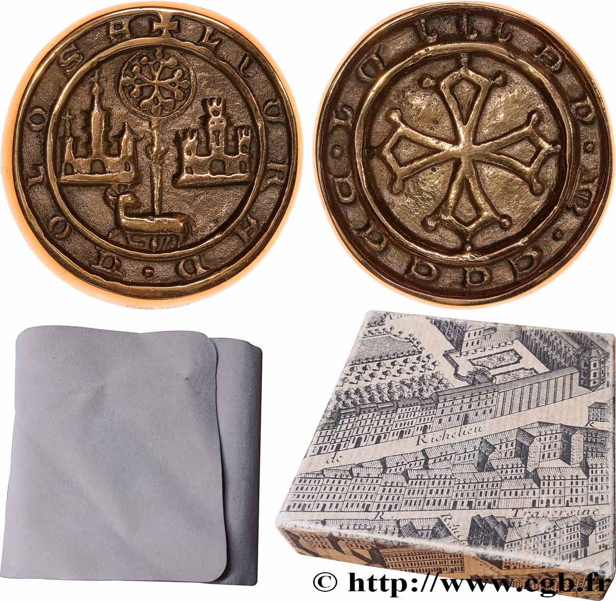 TOULOUSE - POIDS DE VILLE Médaille, Poids de ville de Toulouse, reproduction AU