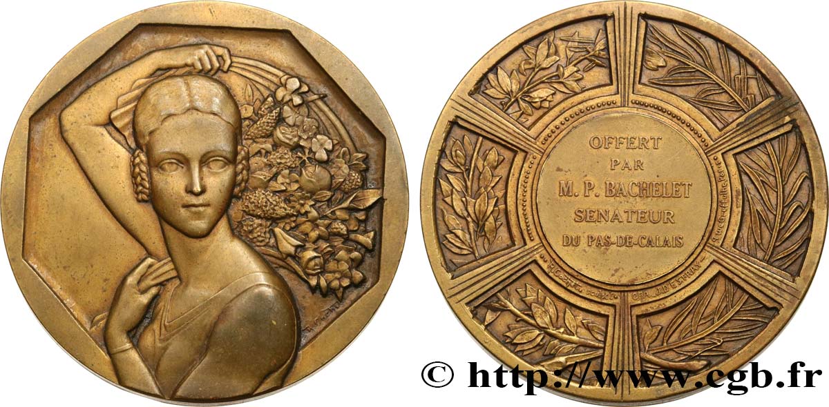 TROISIÈME RÉPUBLIQUE Médaille de récompense, offerte par Paul Bachelet q.SPL