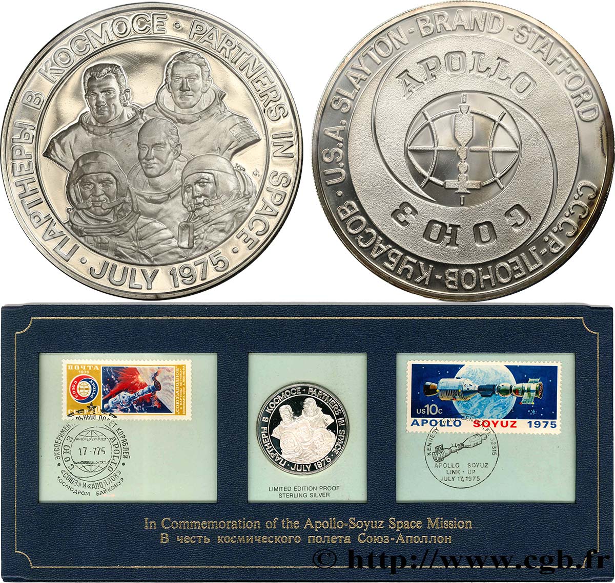 STATI UNITI D AMERICA Carte médaille, Commémoration de l’Apollo-Soyuz Space Mission FDC