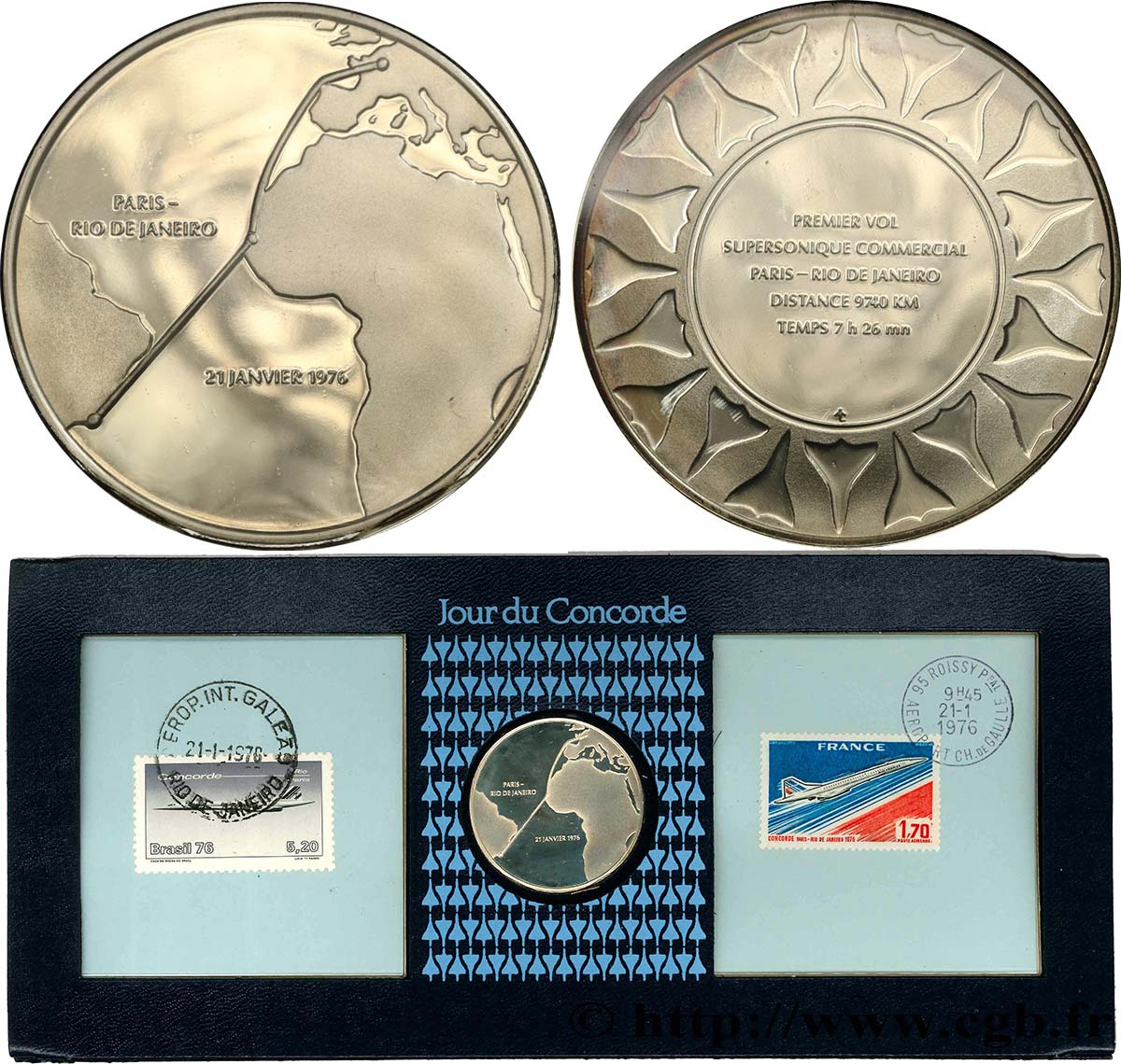 CINQUIÈME RÉPUBLIQUE Carte médaille, Jour du Concorde FDC