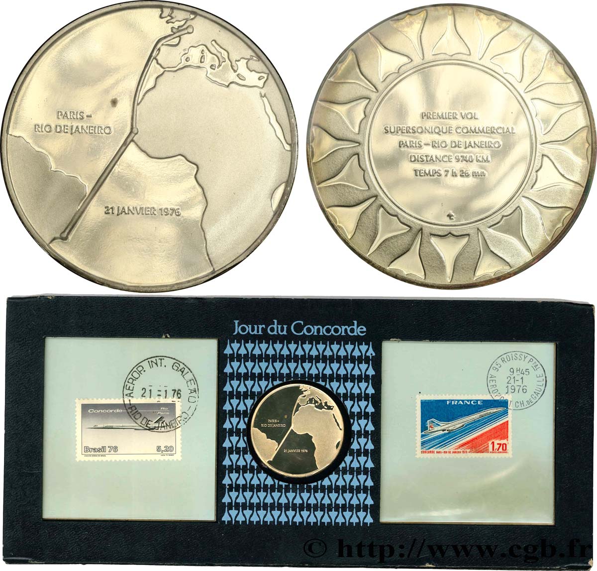 FUNFTE FRANZOSISCHE REPUBLIK Carte médaille, Jour du Concorde fST