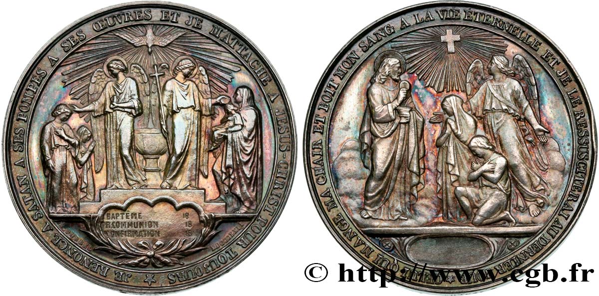 MÉDAILLES RELIGIEUSES Médaille de baptême, communion et confirmation AU