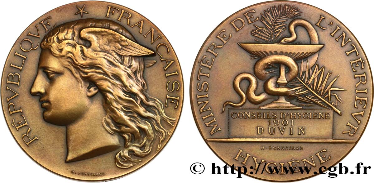 III REPUBLIC Médaille de récompense, Conseils d’hygiène AU