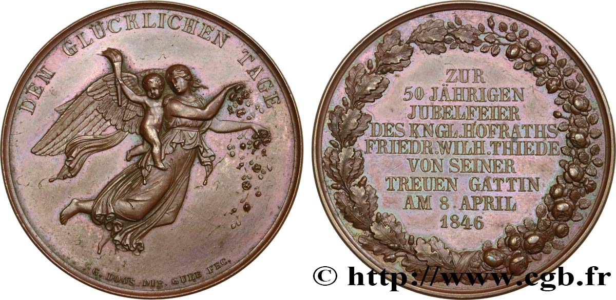 ALLEMAGNE Médaille, Célébration du 50e anniversaire de Friedrich Wilhelm Thiede SUP
