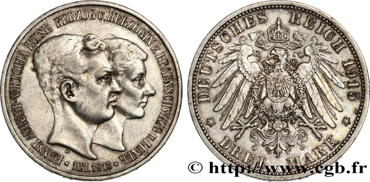 GERMANIA Médaille, Mariage de Ernst August de Brunswick et Victoria Louise de Prusse q.SPL/SPL
