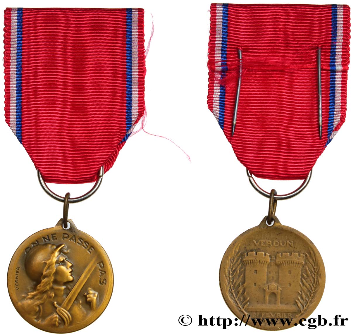 TERCERA REPUBLICA FRANCESA Médaille commémorative de la bataille de Verdun MBC