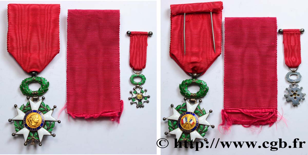TERZA REPUBBLICA FRANCESE Légion d’Honneur - Chevalier avec sa miniature SPL