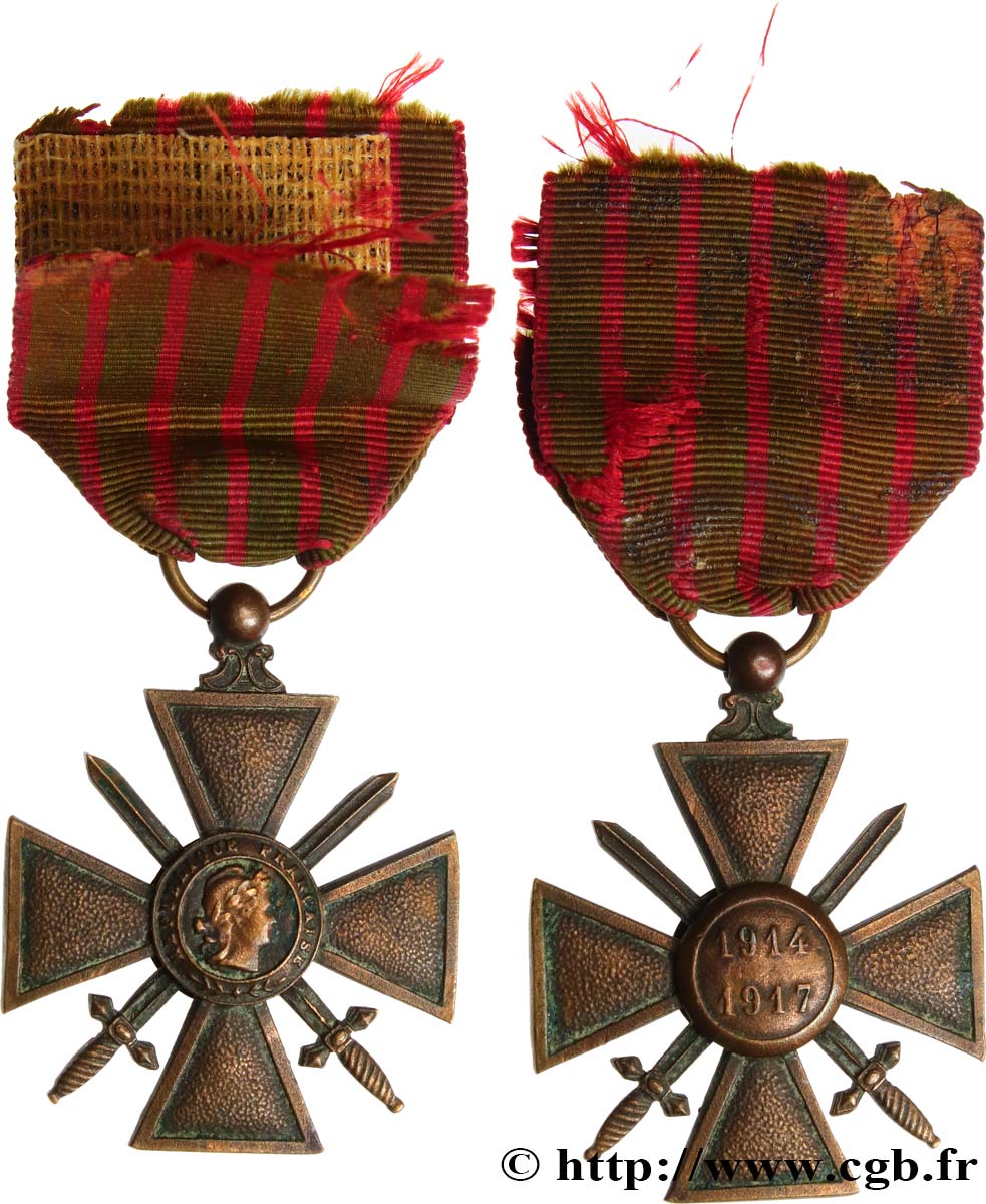 TERCERA REPUBLICA FRANCESA Croix de guerre, 1914-1917 BC+
