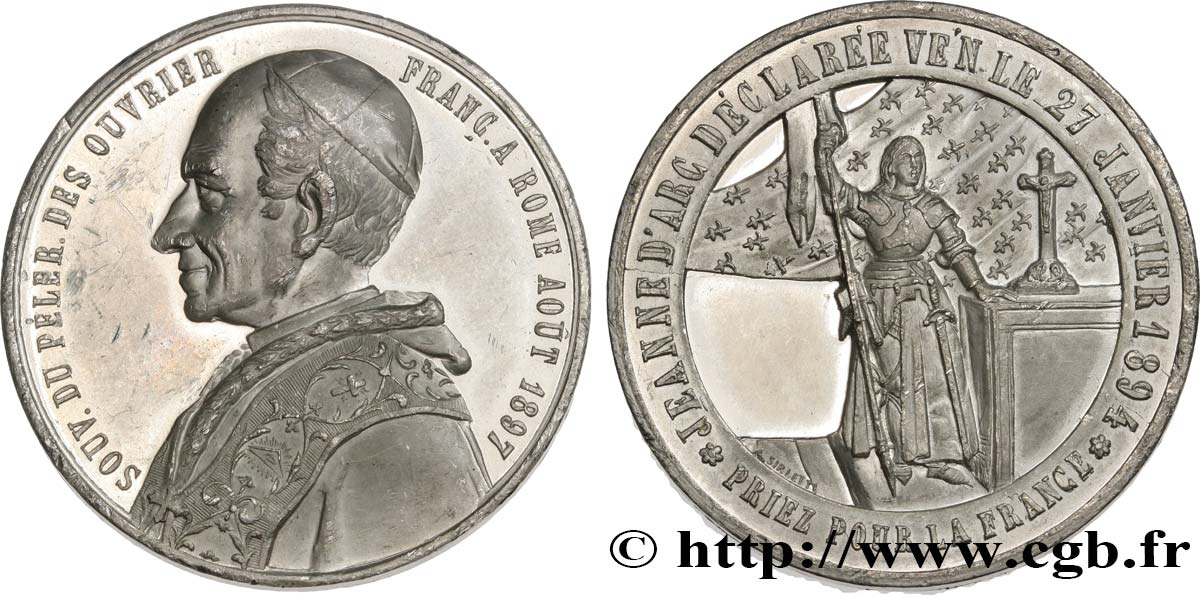 TERZA REPUBBLICA FRANCESE Médaille, Souvenir du pèlerinage des ouvriers français q.SPL