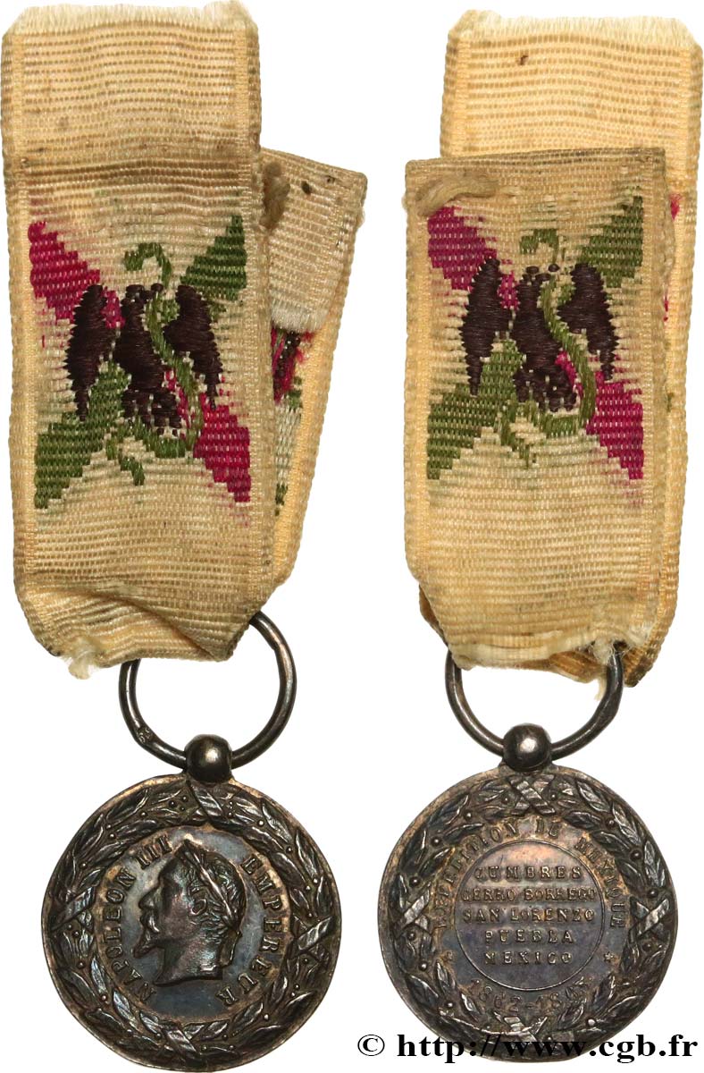 SECOND EMPIRE Médaille de l’expédition du Mexique, miniature XF