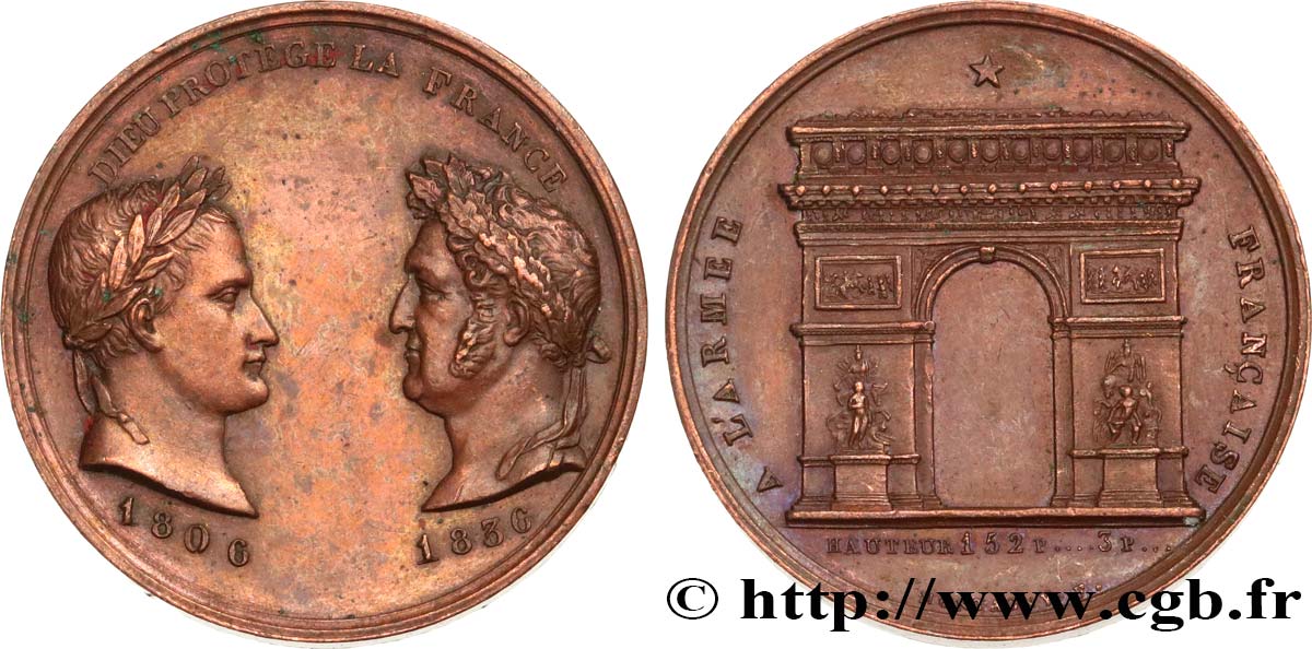 LOUIS-PHILIPPE I Médaille, Inauguration de l’Arc de Triomphe XF