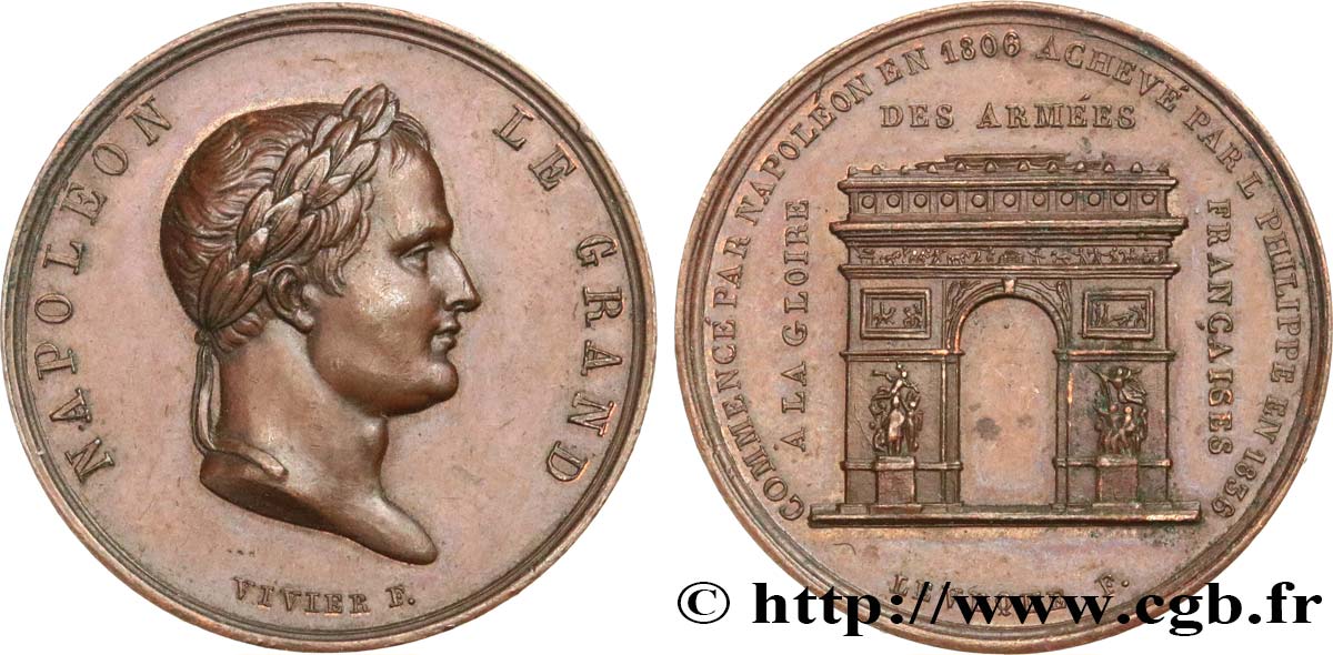 LOUIS-PHILIPPE I Médaille, Inauguration de l’Arc de Triomphe AU