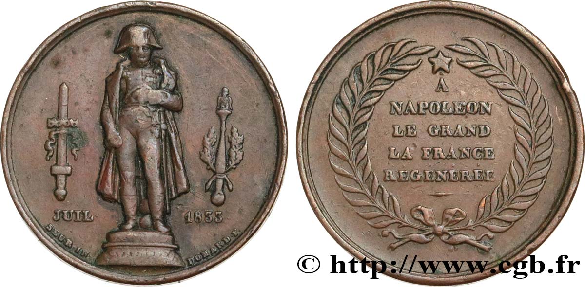 LUDWIG PHILIPP I Médaille, rétablissement de la statue de Napoléon Ier S