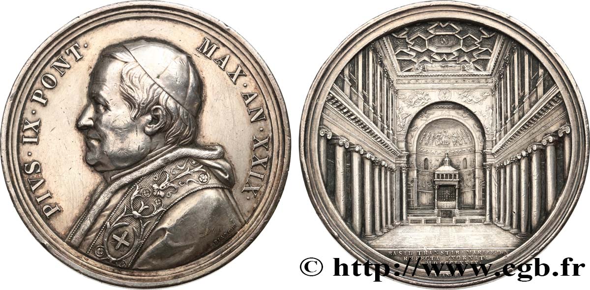 ITALIE - ÉTATS DU PAPE - PIE IX (Jean-Marie Mastai Ferretti) Médaille, Galerie Piana TTB
